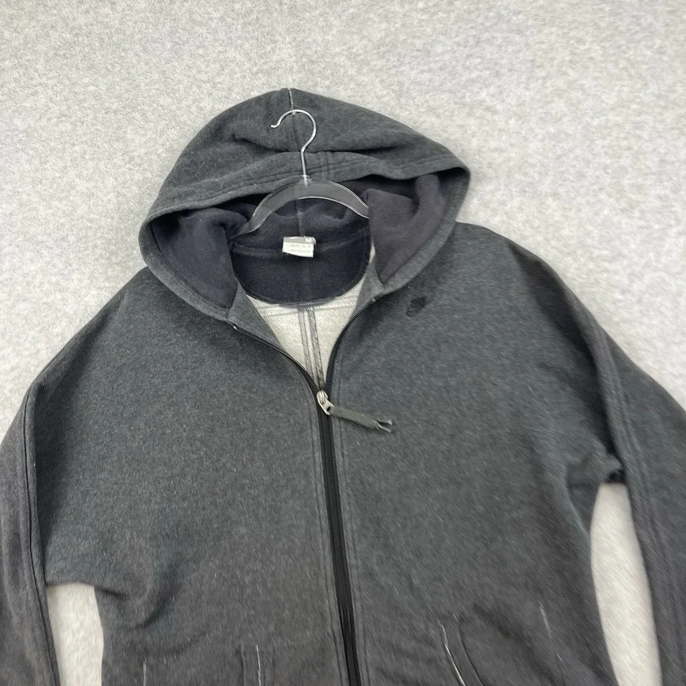 Y2k Nike Womens Jacket Gray Zip Up Hoodie Womens Medium Track Snug Body Grey
